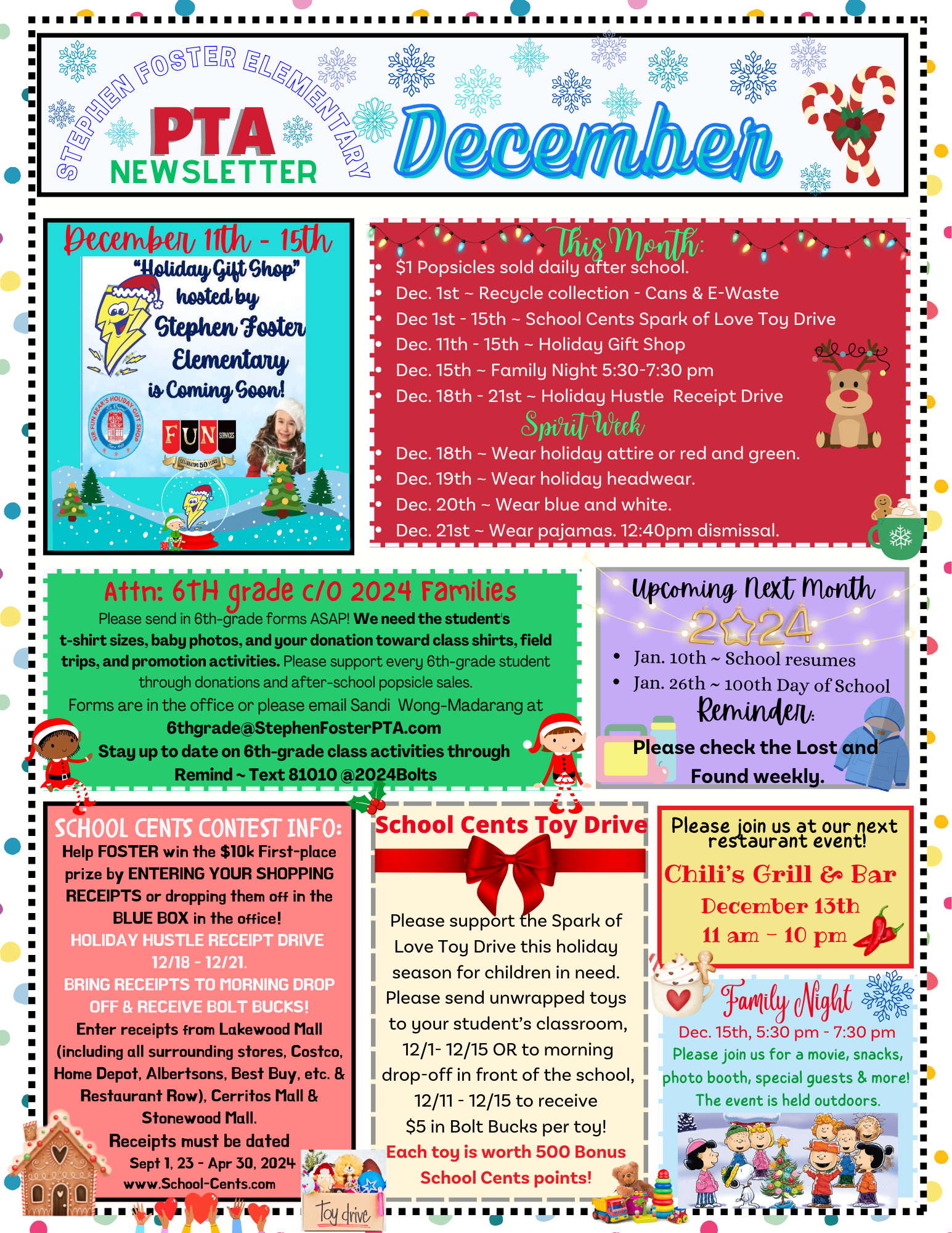 Check out our December PTA Newsletter! | Stephen Foster Elementary PTA