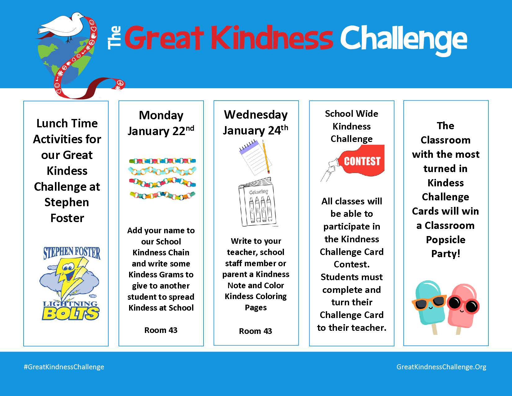 The Great Kindness Challenge…1/221/26/2024 Stephen Foster Elementary PTA